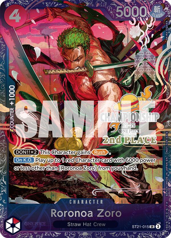 Roronoa Zoro (CS 25-26 2nd Place) [One Piece Promotion Cards] | Black Swamp Games