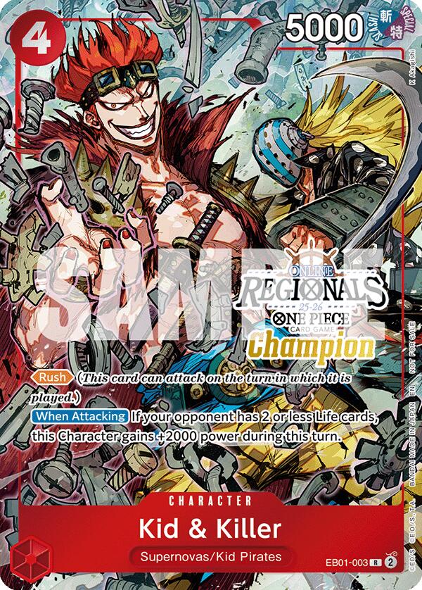 Kid & Killer (Online Regional Champion Card Set 2025 Vol.2) [One Piece Promotion Cards] | Black Swamp Games
