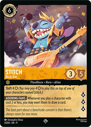 Stitch - Rock Star (3/204) [Fabled] | Black Swamp Games