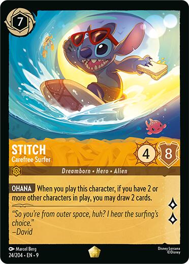 Stitch - Carefree Surfer (24/204) [Fabled] | Black Swamp Games