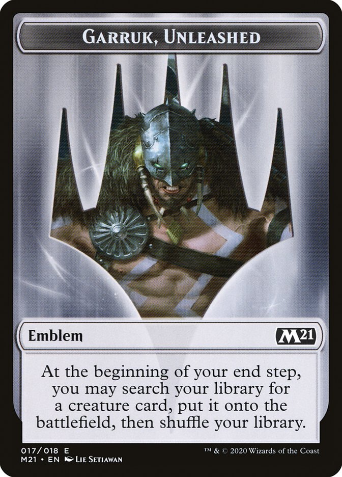 Garruk, Unleashed Emblem [Core Set 2021 Tokens] | Black Swamp Games