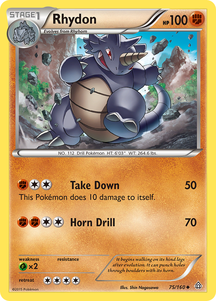 Rhydon (75/160) [XY: Primal Clash] | Black Swamp Games