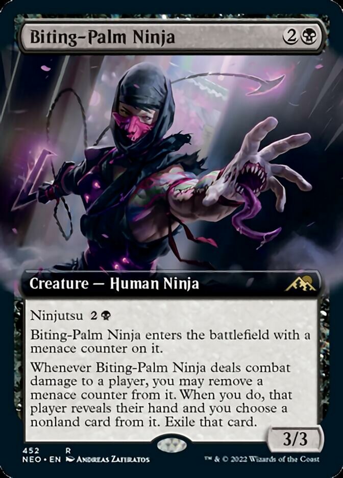 Biting-Palm Ninja (Extended Art) [Kamigawa: Neon Dynasty] | Black Swamp Games