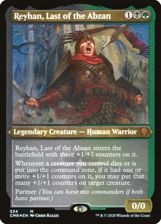 Reyhan, Last of the Abzan (Etched) [Commander Legends] | Black Swamp Games