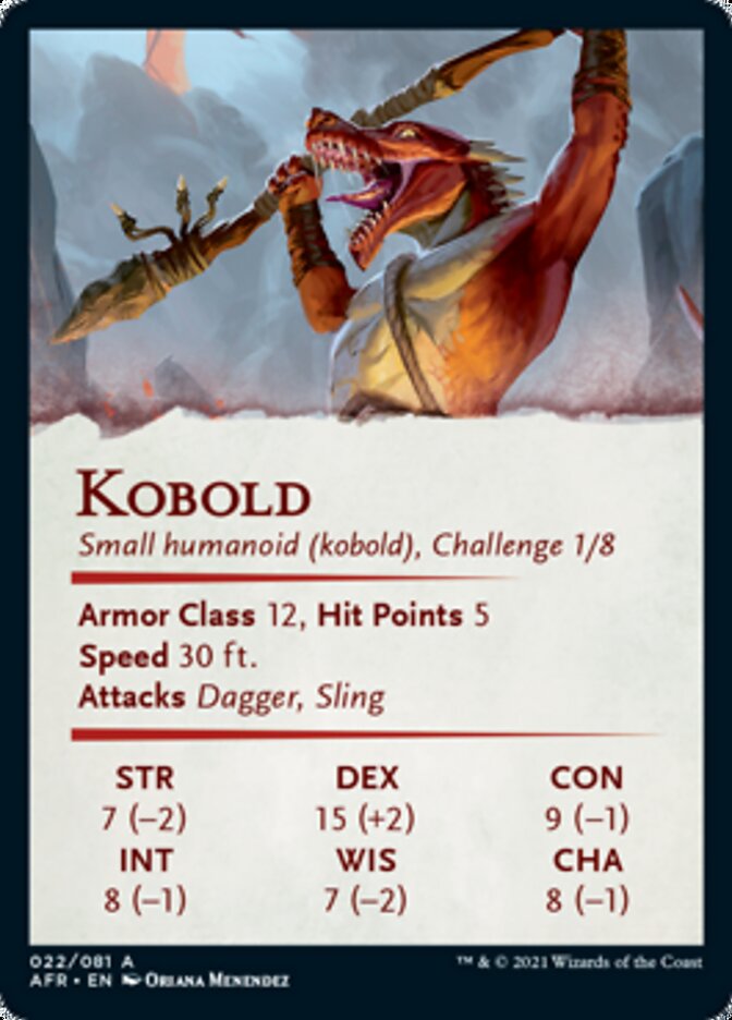 Kobold Art Card [Dungeons & Dragons: Adventures in the Forgotten Realms Art Series] | Black Swamp Games