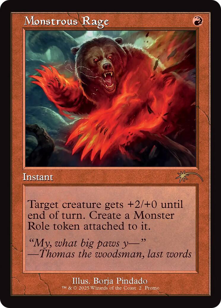 Monstrous Rage (Retro Frame) [Standard Showdown Promos] | Black Swamp Games