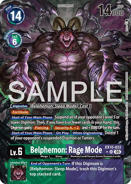 Belphemon: Rage Mode [EX10-022] (Alternate Art) [Sinister Order] | Black Swamp Games