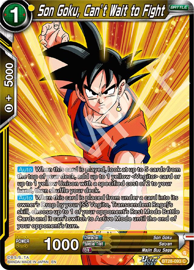 Son Goku, Can't Wait to Fight (BT28-093) [Prismatic Clash] | Black Swamp Games