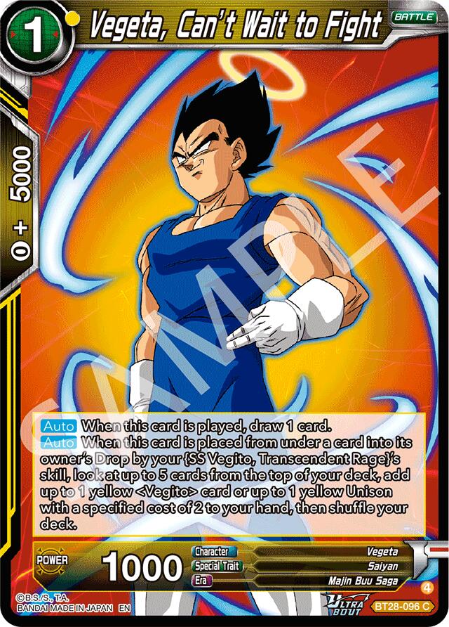 Vegeta, Can't Wait to Fight (BT28-096) [Prismatic Clash] | Black Swamp Games