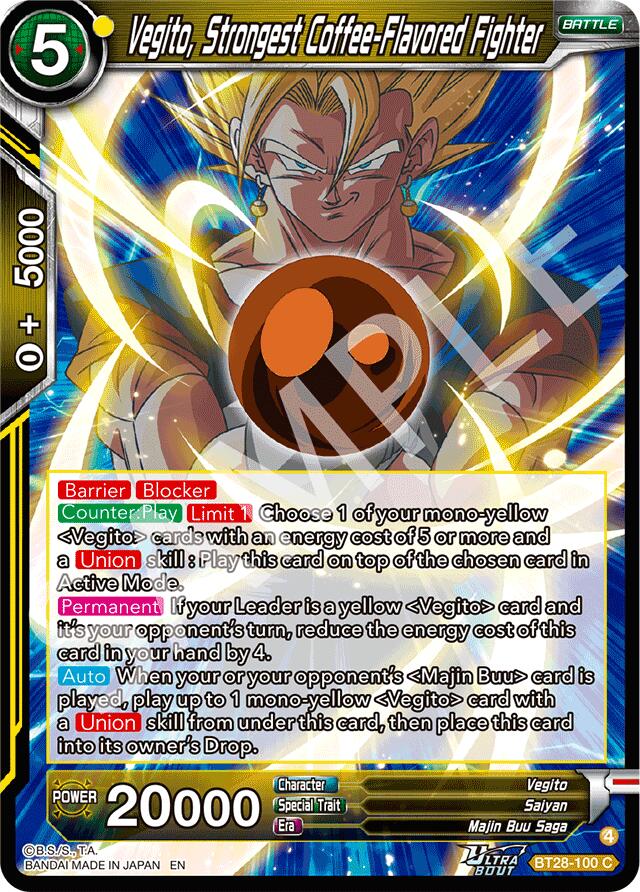 Vegito, Strongest Coffee-Flavored Fighter (BT28-100) [Prismatic Clash] | Black Swamp Games