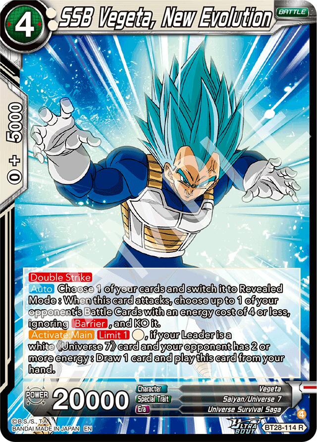 SSB Vegeta, New Evolution (BT28-114) [Prismatic Clash] | Black Swamp Games