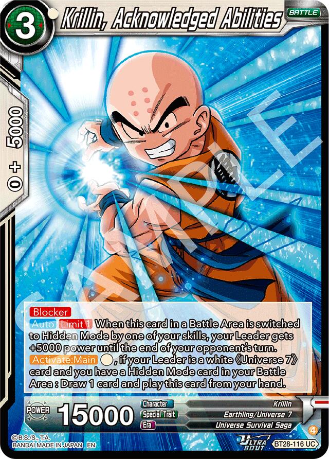 Krillin, Acknowledged Abilities (BT28-116) [Prismatic Clash] | Black Swamp Games