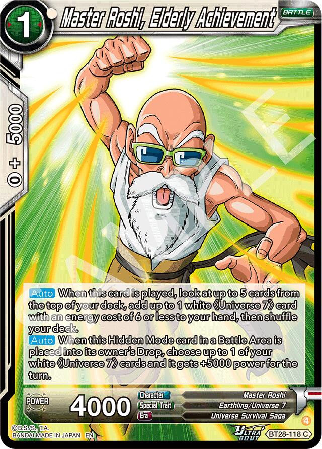 Master Roshi, Elderly Achievement (BT28-118) [Prismatic Clash] | Black Swamp Games