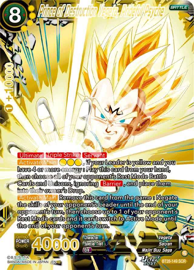 Prince of Destruction Vegeta, Prideful Psyche (BT28-149) [Prismatic Clash] | Black Swamp Games