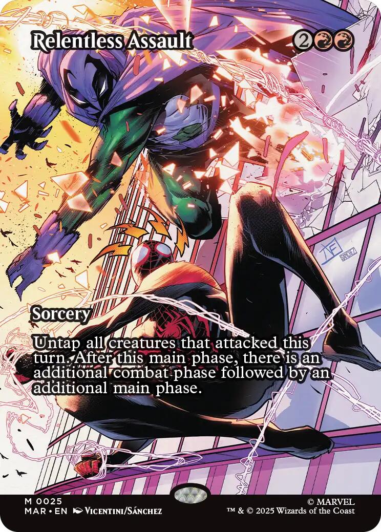 Relentless Assault (Borderless) [Marvel's Spider-Man: Eternal-Legal] | Black Swamp Games