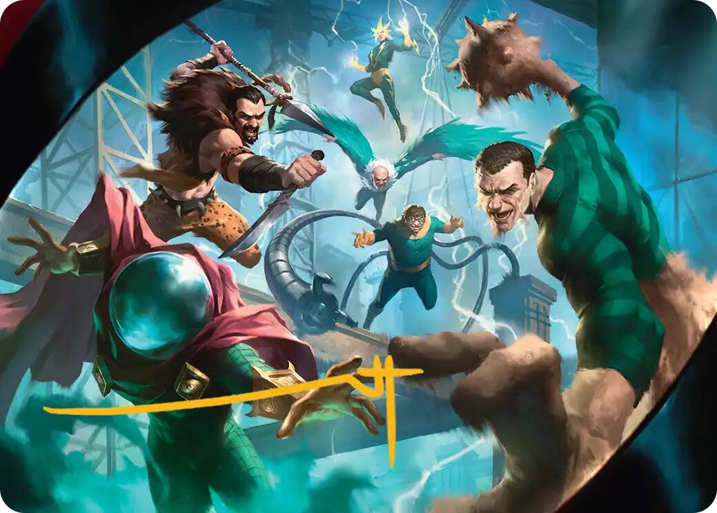 Behold the Sinister Six! Art Card (7/54) (Gold-Stamped Signature) [Marvel's Spider-Man Art Series] | Black Swamp Games