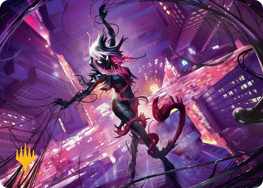 Gwenom, Remorseless Art Card (Gold-Stamped Planeswalker Symbol) [Marvel's Spider-Man Art Series] | Black Swamp Games