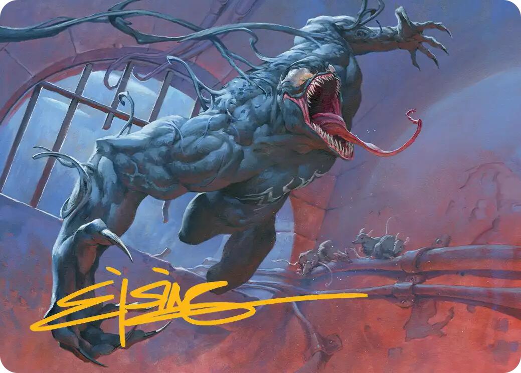 Venom, Evil Unleashed Art Card (Gold-Stamped Signature) [Marvel's Spider-Man Art Series] | Black Swamp Games