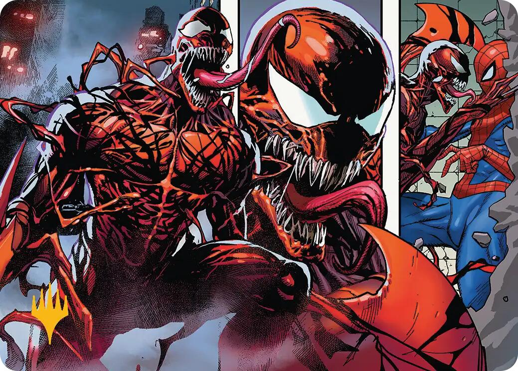 Carnage, Crimson Chaos Art Card (Gold-Stamped Planeswalker Symbol) [Marvel's Spider-Man Art Series] | Black Swamp Games
