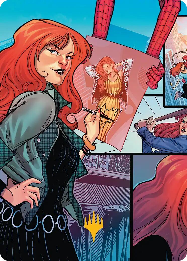 Mary Jane Watson Art Card (Gold-Stamped Planeswalker Symbol) [Marvel's Spider-Man Art Series] | Black Swamp Games
