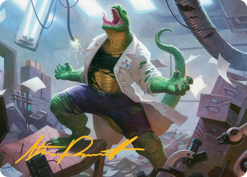 Lizard, Connors's Curse Art Card (Gold-Stamped Signature) [Marvel's Spider-Man Art Series] | Black Swamp Games