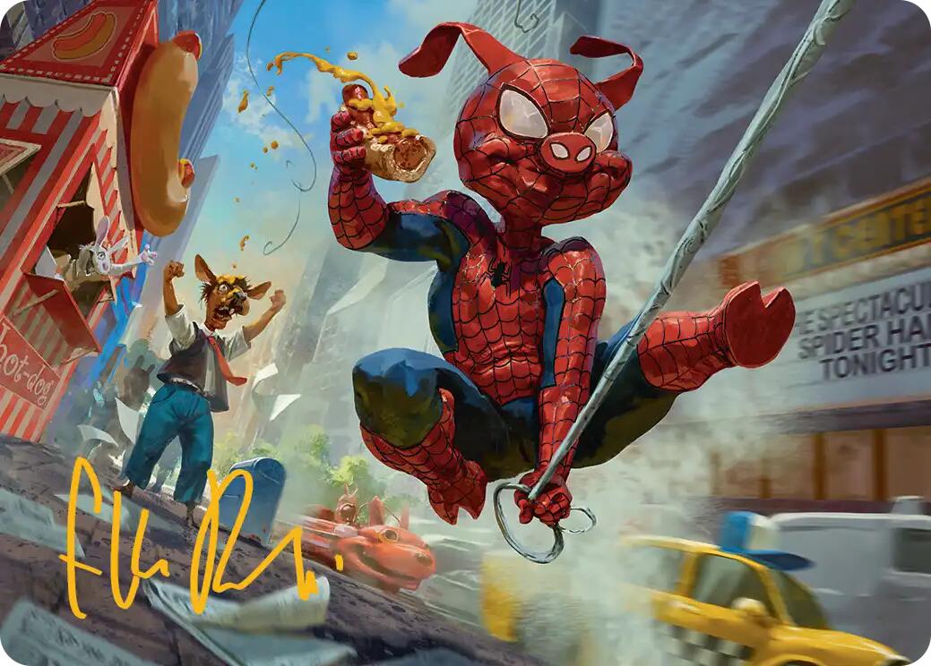 Spider-Ham, Peter Porker Art Card (Gold-Stamped Signature) [Marvel's Spider-Man Art Series] | Black Swamp Games