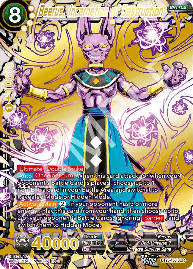 Beerus, Incarnation of Destruction (BT28-150) [Prismatic Clash] | Black Swamp Games