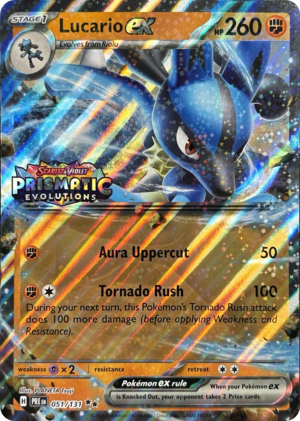 Lucario ex (051/131) (Prismatic Evolutions Stamp) [Miscellaneous Cards] | Black Swamp Games
