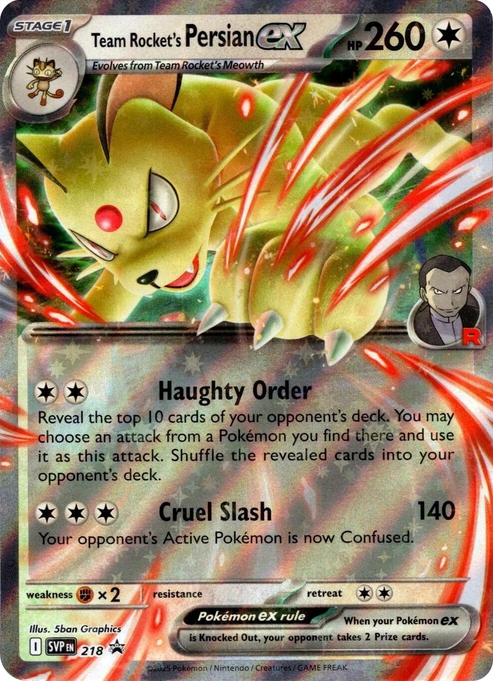 Team Rocket's Persian ex (218) [Scarlet & Violet: Black Star Promos] | Black Swamp Games