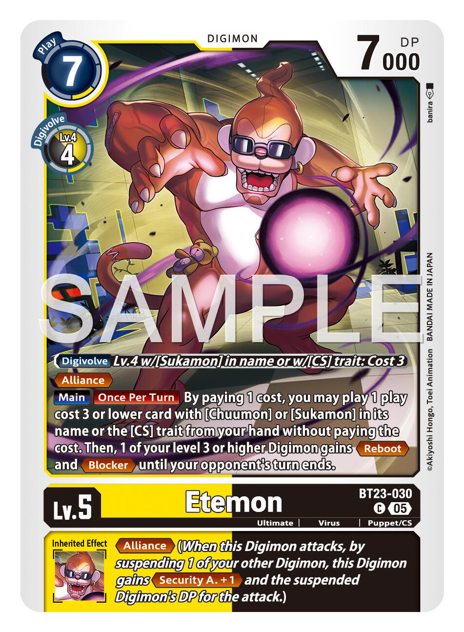 Etemon [BT23-030] [Hackers' Slumber] | Black Swamp Games