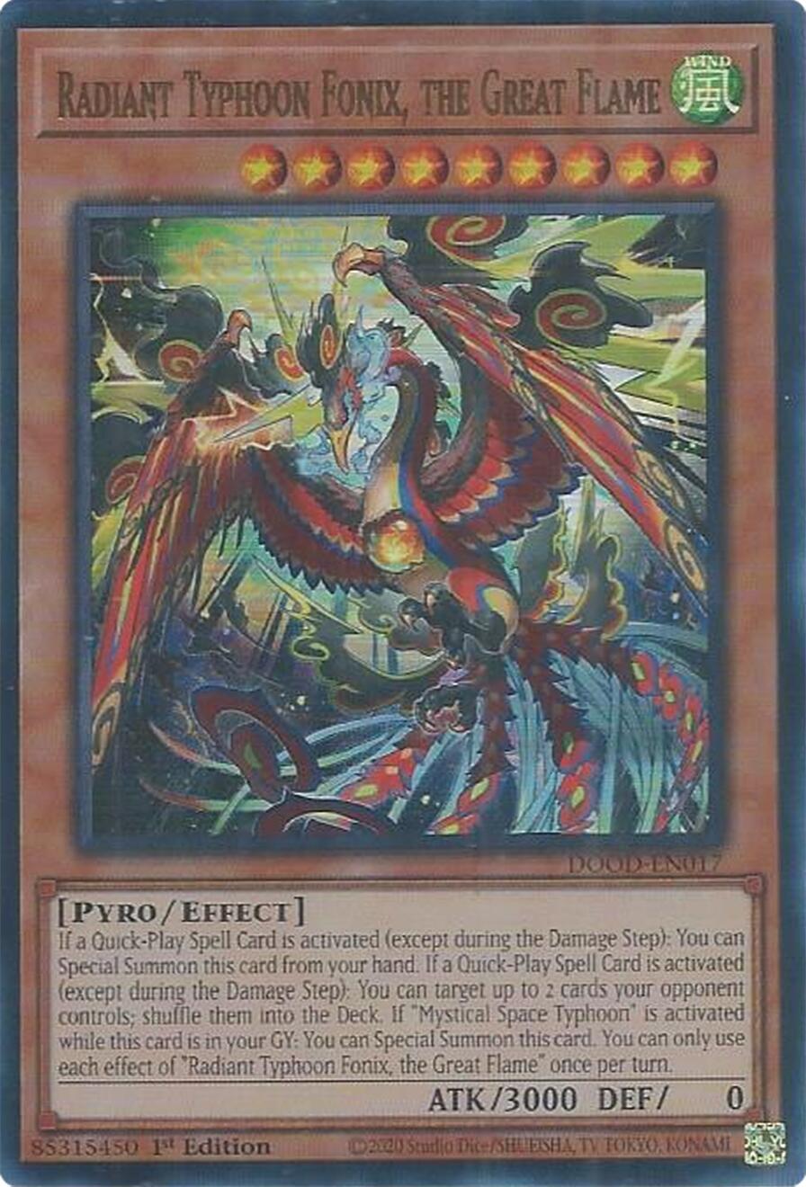 Radiant Typhoon Fonix, the Great Flame [DOOD-EN017] Ultra Rare | Black Swamp Games
