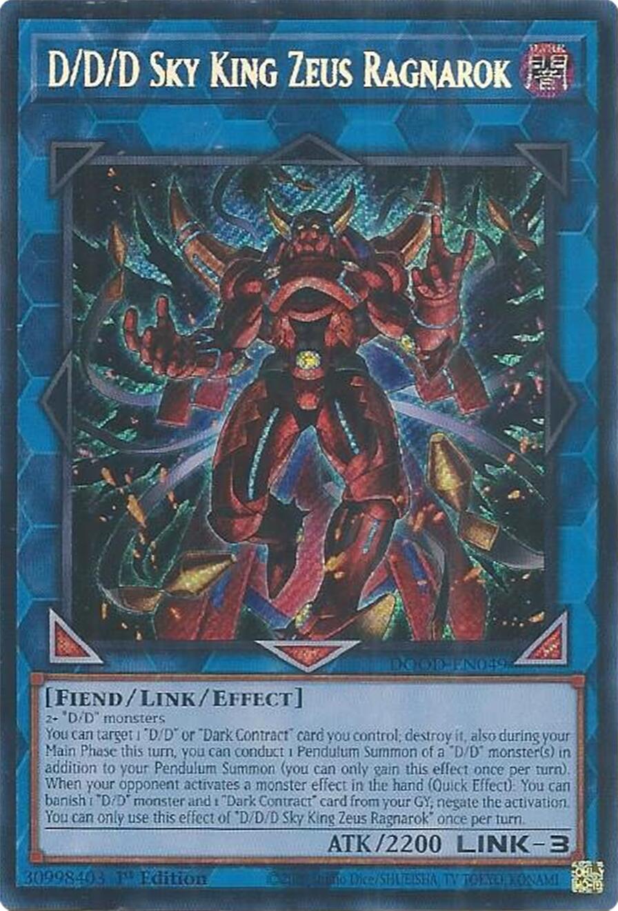 D/D/D Sky King Zeus Ragnarok [DOOD-EN049] Secret Rare | Black Swamp Games