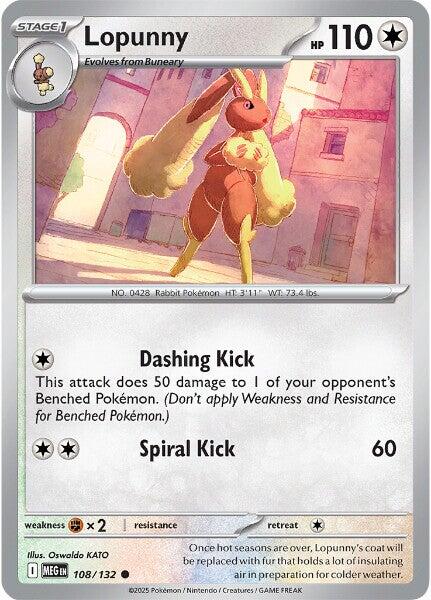 Lopunny (108/132) [Mega Evolutions: Base Set] | Black Swamp Games