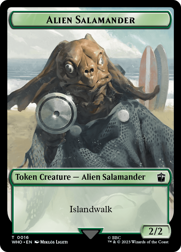 Alien Rhino // Alien Salamander Double-Sided Token [Doctor Who Tokens] | Black Swamp Games