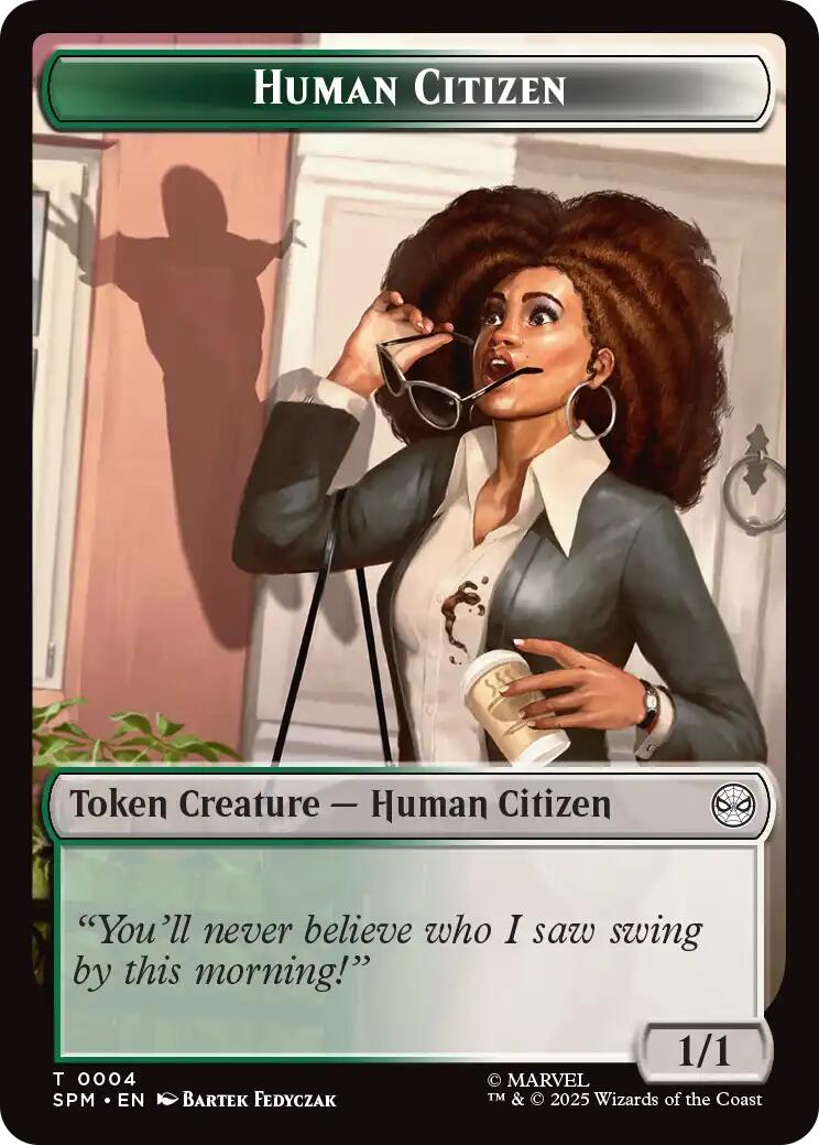 Human Citizen // Treasure Double-Sided Token [Marvel's Spider-Man Tokens] | Black Swamp Games
