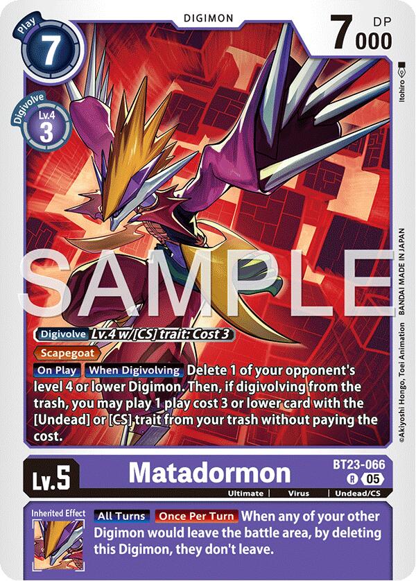 Matadormon [BT23-066] [Hackers' Slumber] | Black Swamp Games