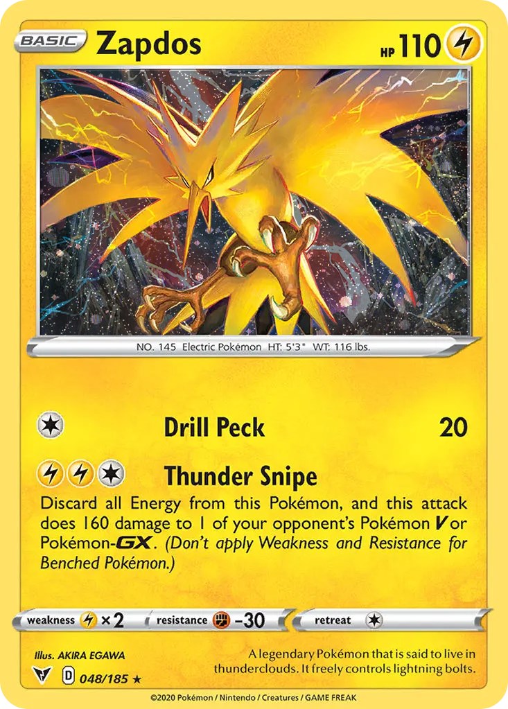 Zapdos (048/185) (Cosmos Holo) [Sword & Shield: Vivid Voltage] | Black Swamp Games