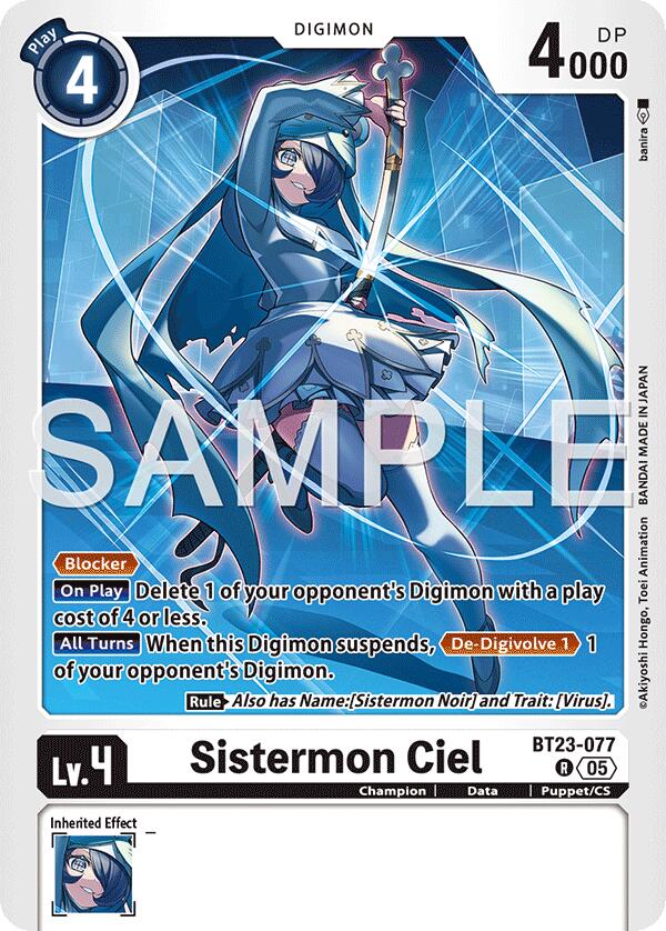 Sistermon Ciel [BT23-077] [Hackers' Slumber] | Black Swamp Games