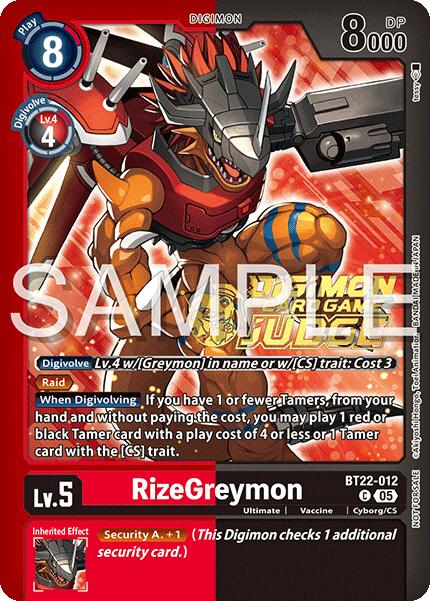 RizeGreymon [BT22-012] (Judge Pack 2025 Wave 2) [Cyber Eden] | Black Swamp Games