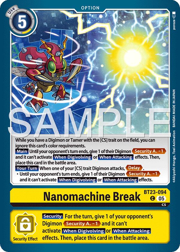 Nanomachine Break [BT23-094] [Hackers' Slumber] | Black Swamp Games