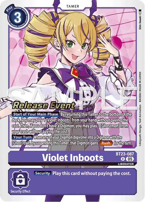 Violet Inboots [BT23-087] [Hackers' Slumber Release Event Cards] | Black Swamp Games