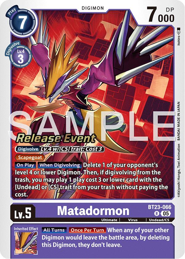 Matadormon [BT23-066] [Hackers' Slumber Release Event Cards] | Black Swamp Games