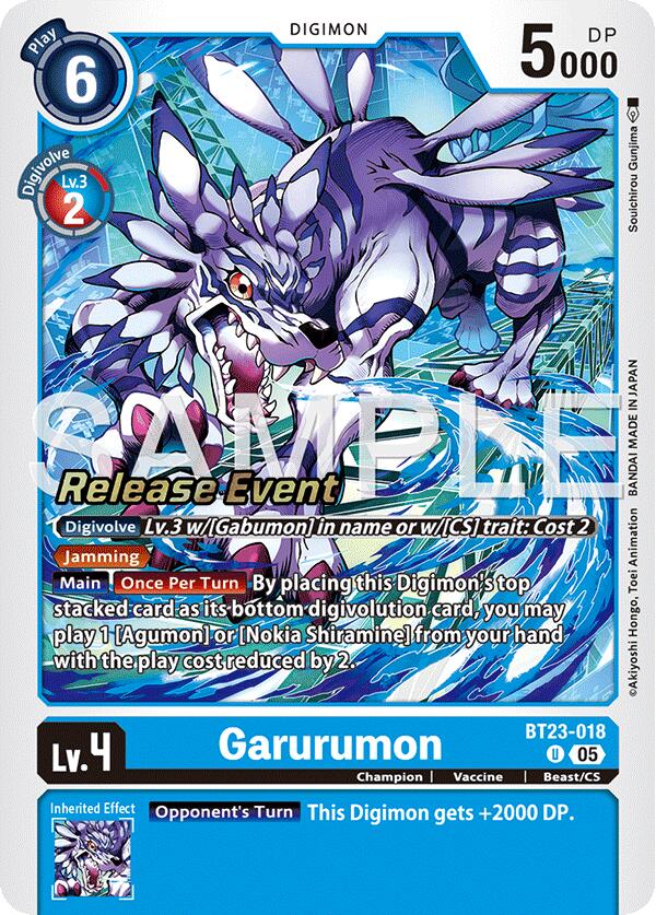 Garurumon [BT23-018] [Hackers' Slumber Release Event Cards] | Black Swamp Games