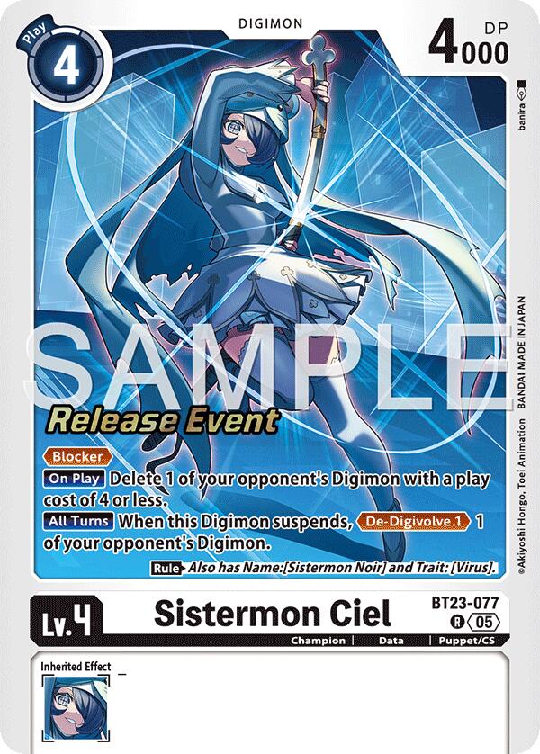 Sistermon Ciel [BT23-077] [Hackers' Slumber Release Event Cards] | Black Swamp Games