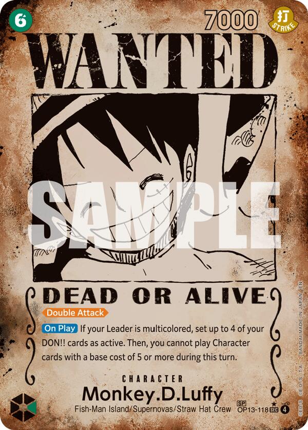 Monkey.D.Luffy (Wanted Poster) [Carrying On His Will] | Black Swamp Games