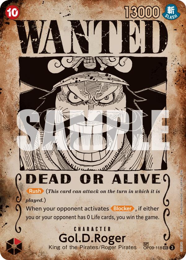Gol.D.Roger (OP09-118) (SP) (Wanted Poster) [Carrying On His Will] | Black Swamp Games