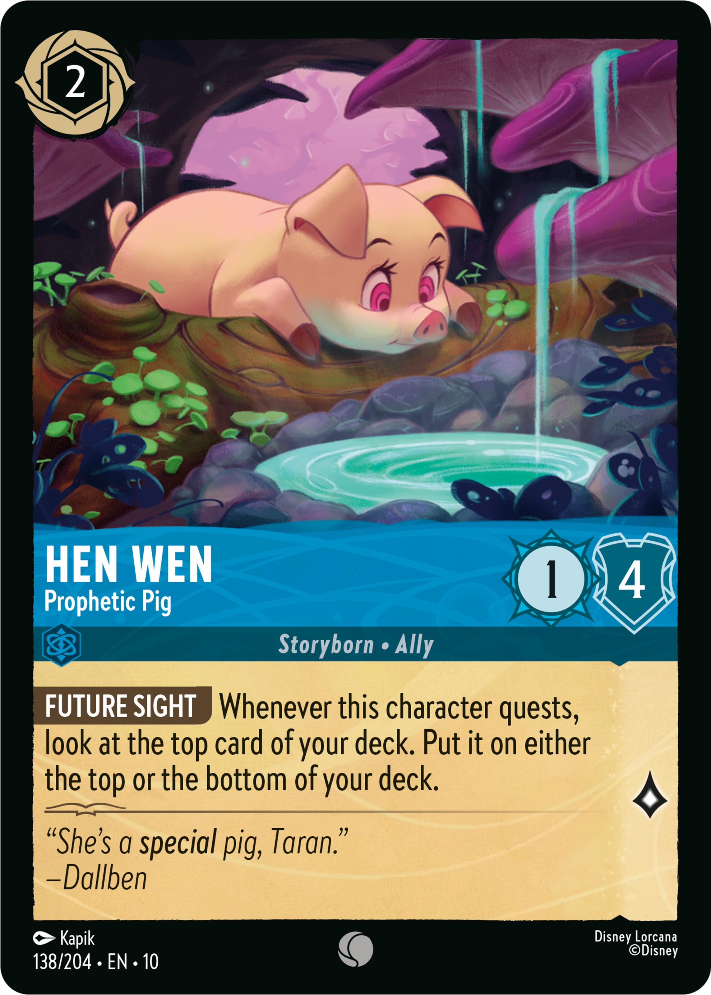 Hen Wen - Prophetic Pig (138/204) [Whispers in the Well] | Black Swamp Games