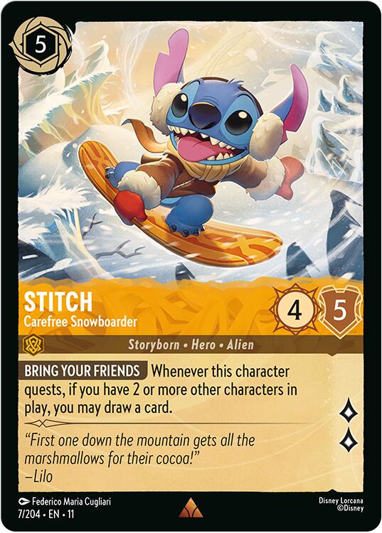 Stitch - Carefree Snowboarder (7/204) [Winterspell] | Black Swamp Games