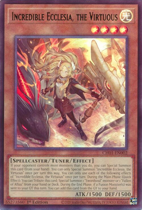 Incredible Ecclesia, the Virtuous [CH01-EN002] Ultra Rare | Black Swamp Games