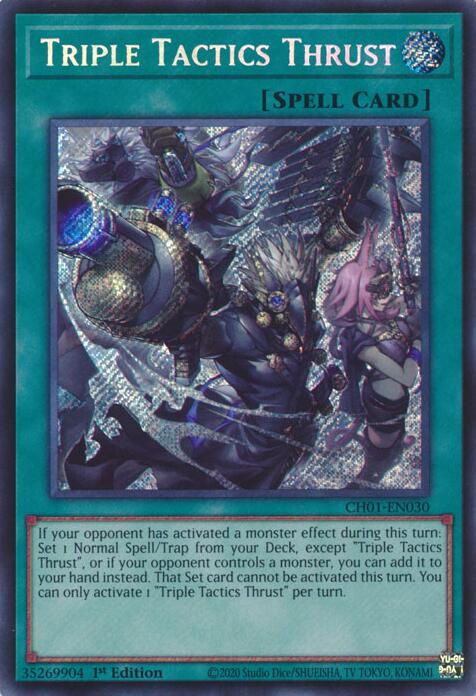 Triple Tactics Thrust (Secret Rare) [CH01-EN030] Secret Rare | Black Swamp Games
